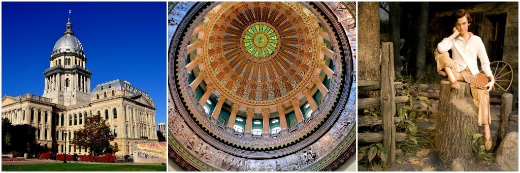 Images of State Capitol, Capitol Dome Interior and the Abraham Lincoln Museum Interior